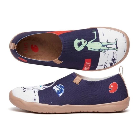 UIN Men's Slip Ons Canvas Flats Walking Casual Loafers Shoes (Nice To Meet U) - Picture 5 of 9